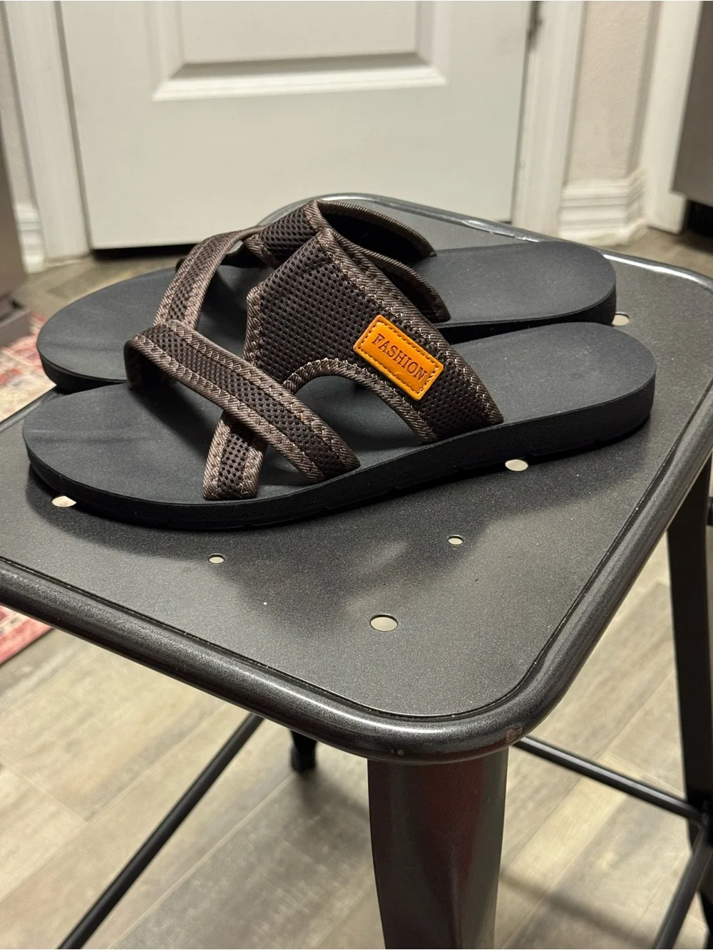 Fashion Size-10 Men's/Women’s Brown Casual Slide Sandals -Comfort Y2K Streetwear